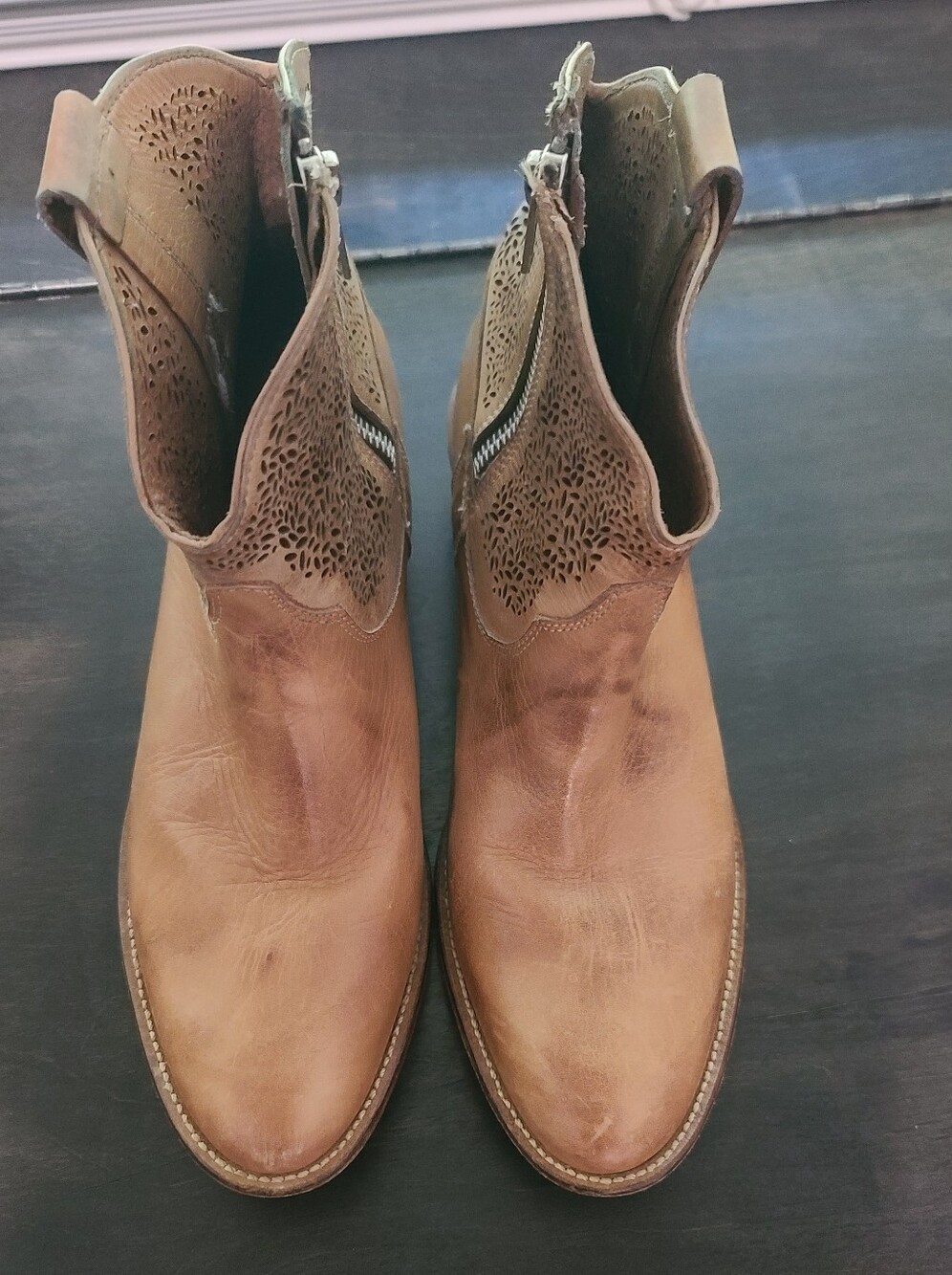 Klub Nico Leather Cowboy Ankle Boots Booties 7 - Picture 2 of 5